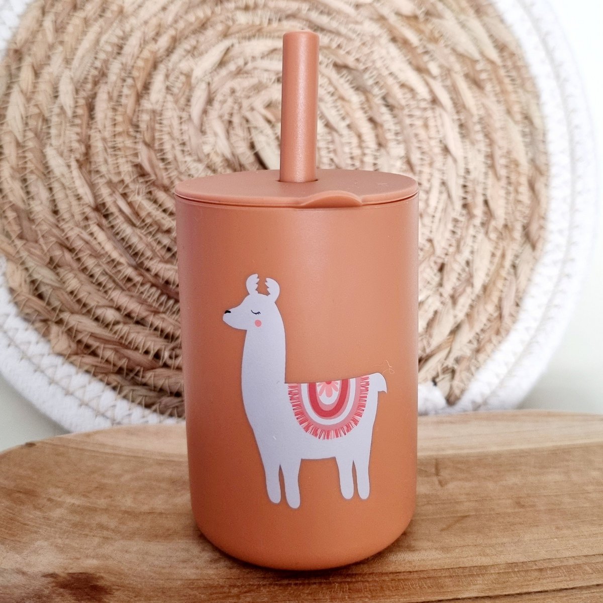 Drinkbeker met rietje - Lama
