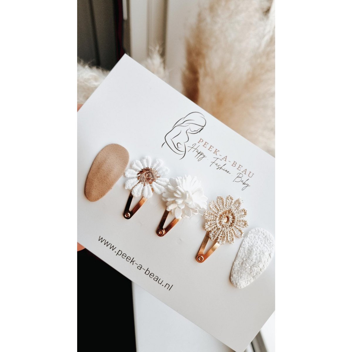 Haarklipjes - Gold and White