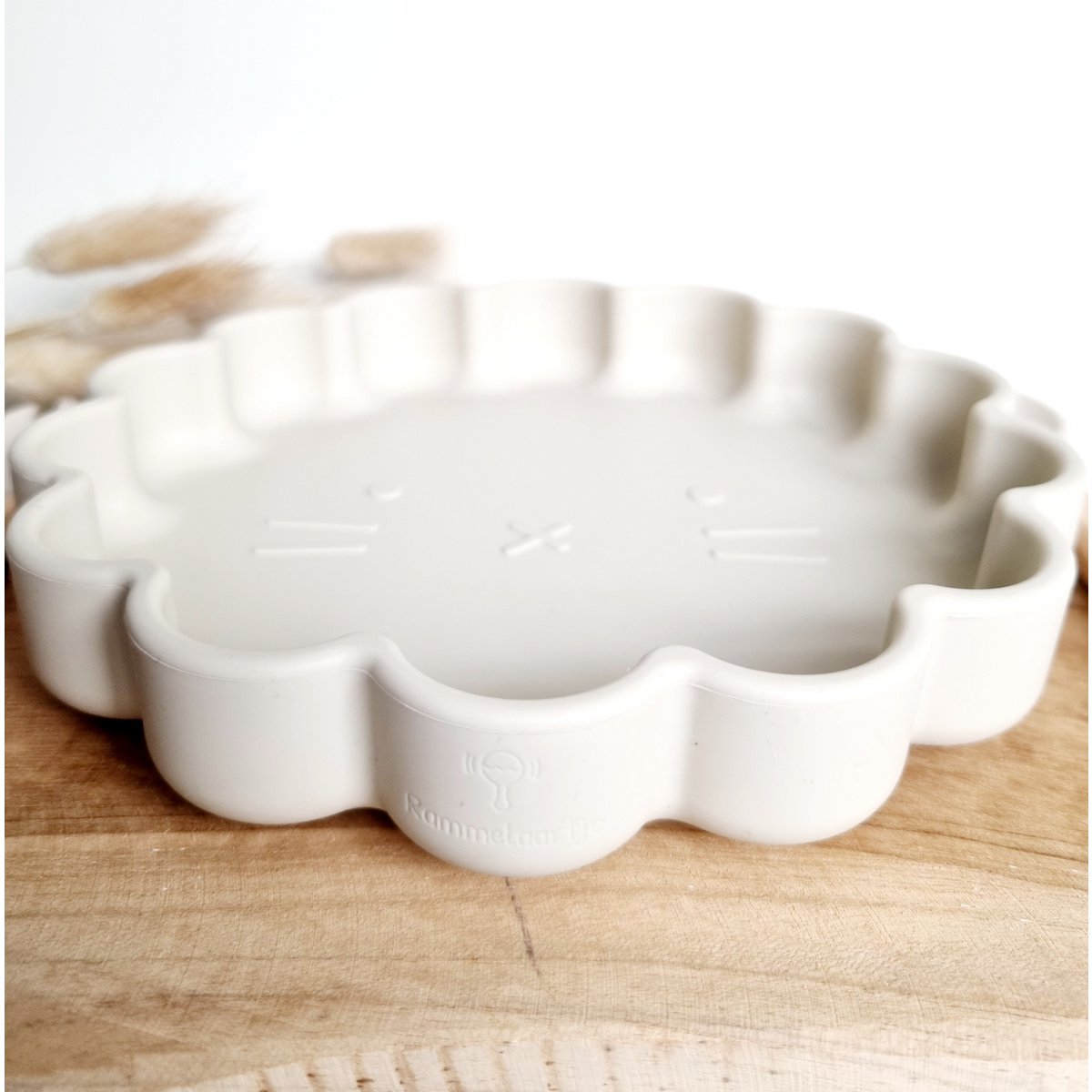 Siliconen bord Leeuw + Vork en lepel - Beige